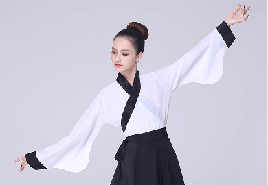 朝鲜练习服上衣白色演出服上衣练功服上衣朝鲜舞蹈服装舞蹈考级服 - 图1
