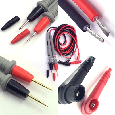 1 5m特加长双层绝缘带屏蔽数字万用表表笔2米硅胶万能表棒线针尖 虎窝淘