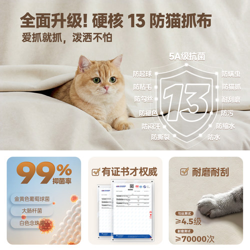 帕沙曼猫抓布艺床中古风主卧大床现代简约1米8双人床可拆洗软包床 - 图2