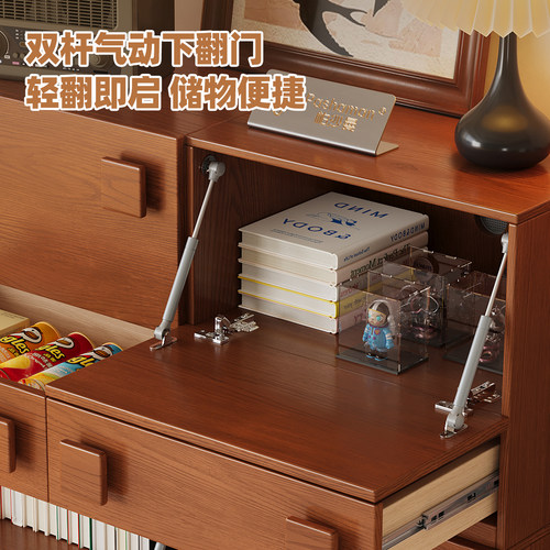 帕沙曼实木餐边柜客厅家用中古风模块组合创意落地收纳多功能斗柜 - 图2