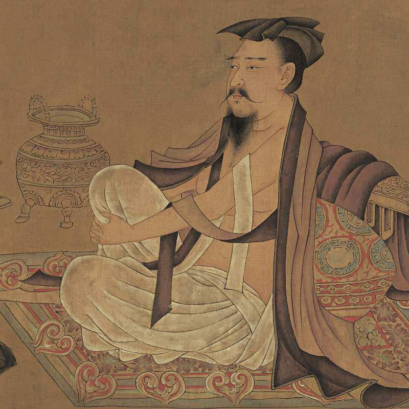 孙位高逸图卷竹林七贤复古书画人物国画真迹高清仿古横幅复制装饰