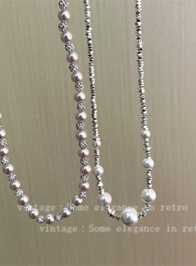 法式复古小香风气质珍珠项链女轻奢小众设计配毛衣精致锁骨链