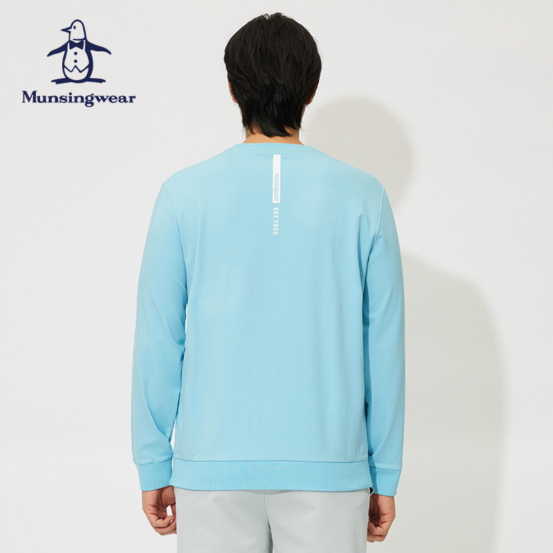 MUNSINGWEAR/万星威男士春夏高尔夫运动舒适弹力长袖套头圆领卫衣 - 图1