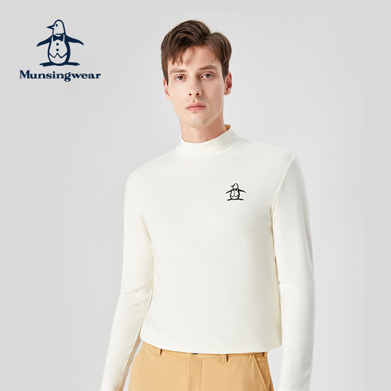 MUNSINGWEAR/万星威男士秋冬高尔夫休闲保暖半高领长袖打底衫上衣-图1