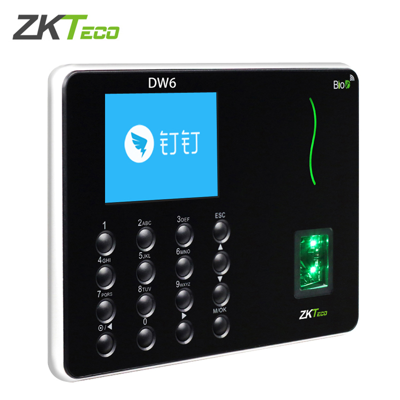 熵基科技（ZKTeco）DW6钉钉考勤机指纹式打卡钉钉智能云手机APP打卡无线WIFI远程打卡考勤机-图0