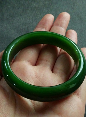 玉翡缘新疆山料碧玉手镯