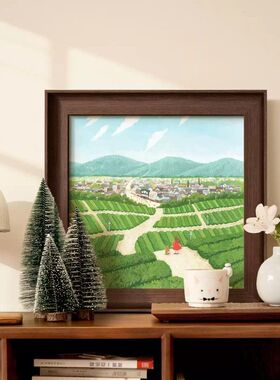 法式中古风绿色田园卧室装饰画斗柜桌面台面摆件画小众艺术挂画