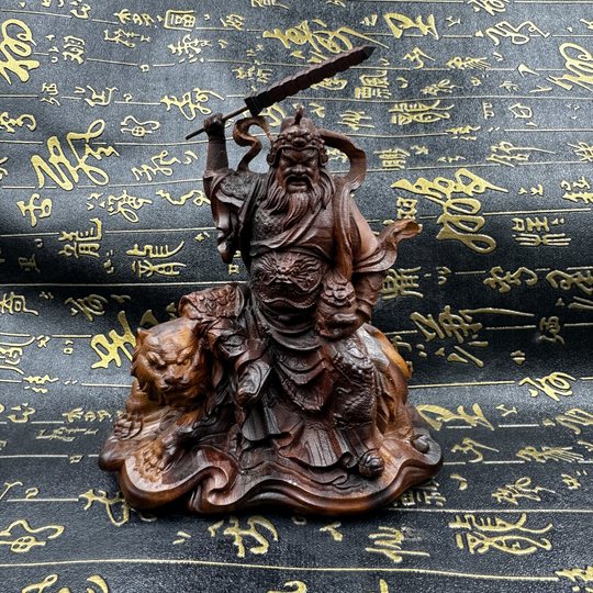 Taoist supplies lightning struck jujube wood Zhao Gongming statue Wu Cai God Zhao Gongjun statue Wu Cai God Zhao Gongming statue