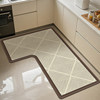 Kitchen floor mats 2026 new waterproof, oil-proof and anti-slip special floor mats, water-absorbent and dirt-resistant, wipeable and wash-free carpets, L-shaped