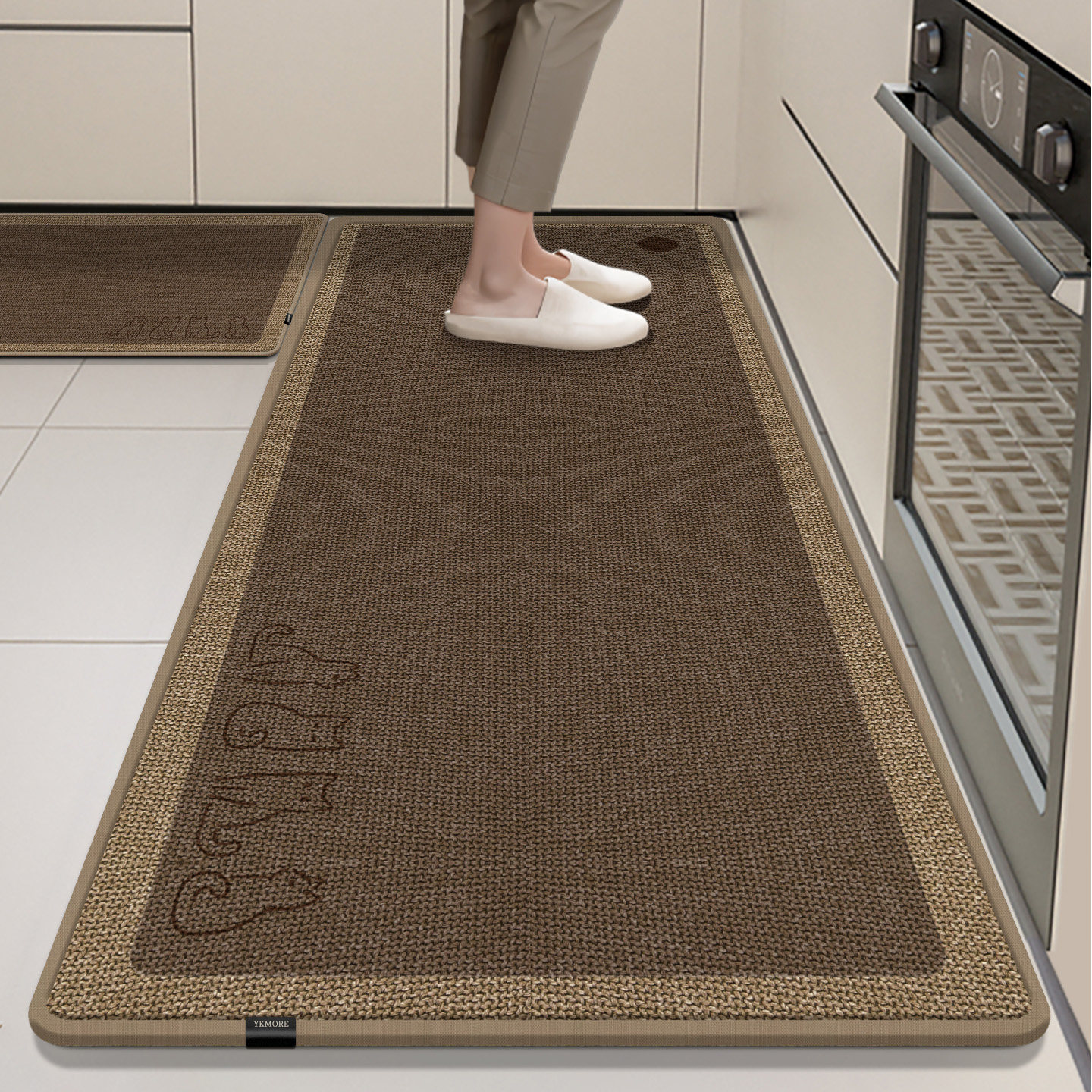 2026新款厨房仿亚麻地垫防滑防油可擦免洗吸水吸油专用高端脚垫子,淘宝优惠券,粉丝福利购,淘宝优惠卷