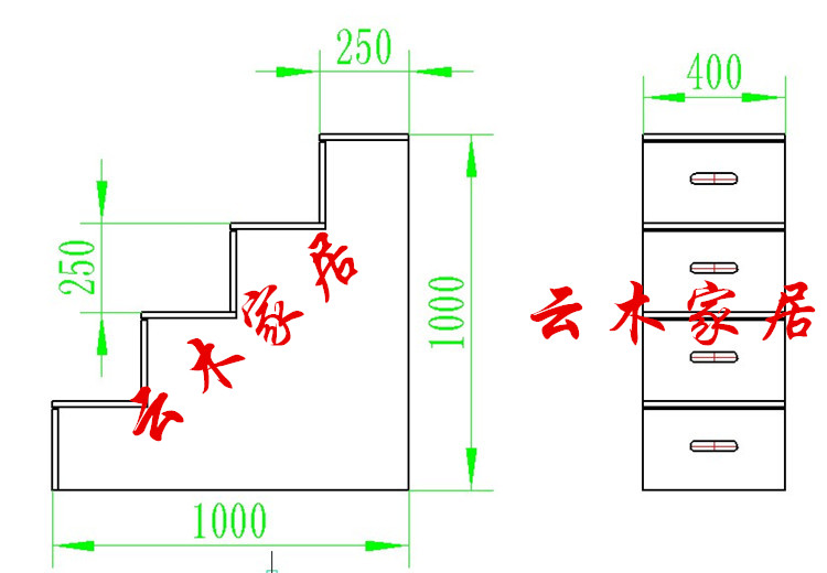 梯柜实木头多功能凳家用室内台阶登高移动抽屉简易储物单侧楼梯q. - 图0