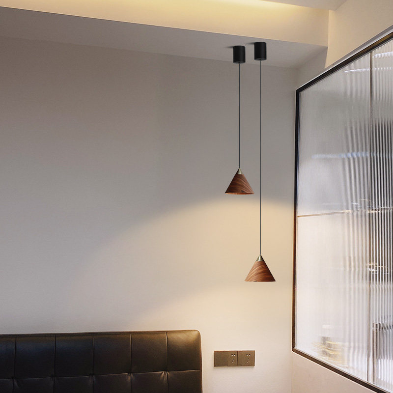 升降极简小吊灯卧室床头灯伸缩拉伸灯暖光黑胡桃木长线可调节灯具,淘宝优惠券,粉丝福利购,淘宝优惠卷