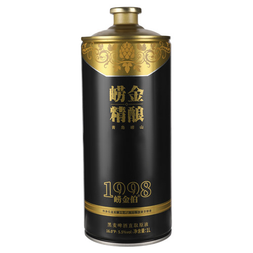 崂金精酿黑啤酒新鲜灌装崂山水原浆鲜啤崂山厂家直发1L*12罐整箱 - 图3