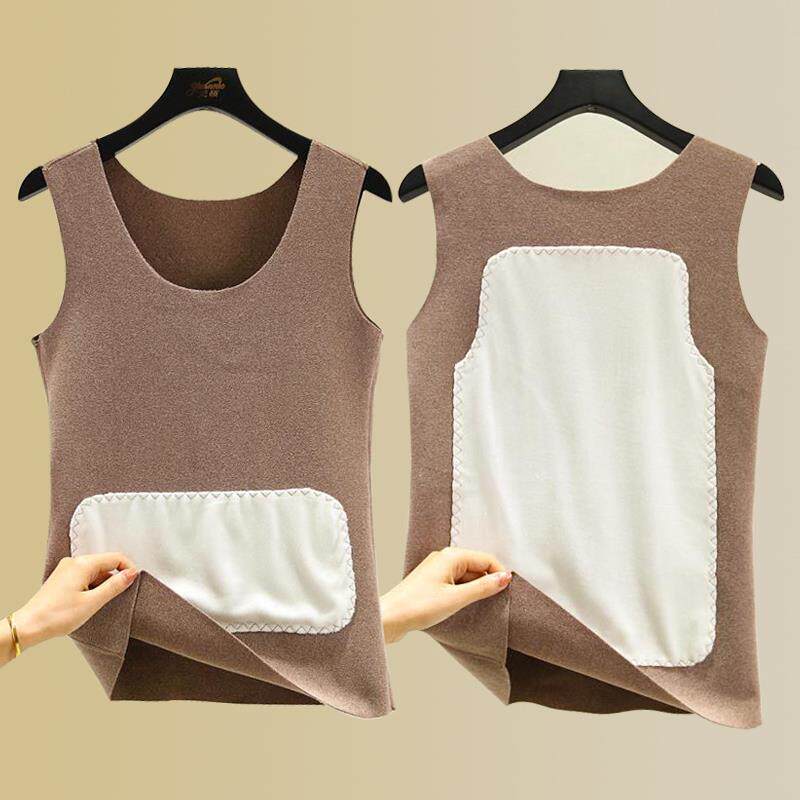 德绒背心女秋冬无痕保暖内搭双面加绒加厚吊带纯棉打底衫发热上衣,淘宝优惠券,粉丝福利购,淘宝优惠卷