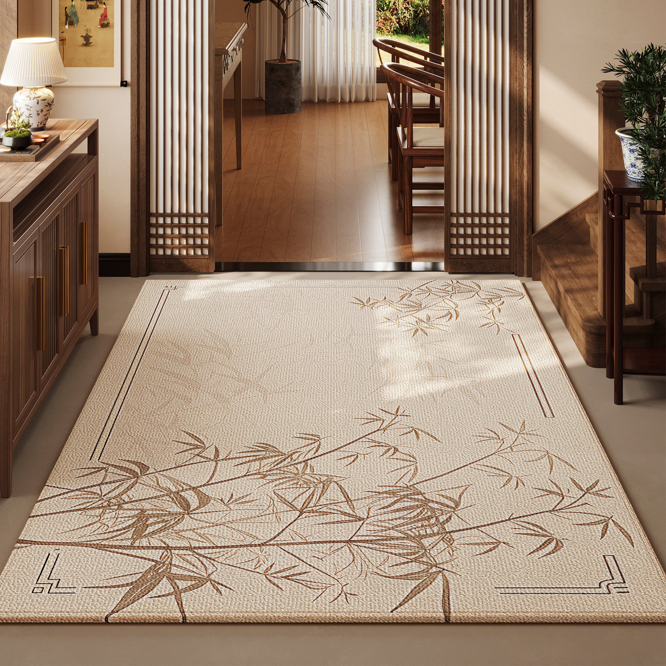 中式地垫入户门进门地毯门口家用门垫防滑客厅入户高级脚垫可定制,淘宝优惠券,粉丝福利购,淘宝优惠卷