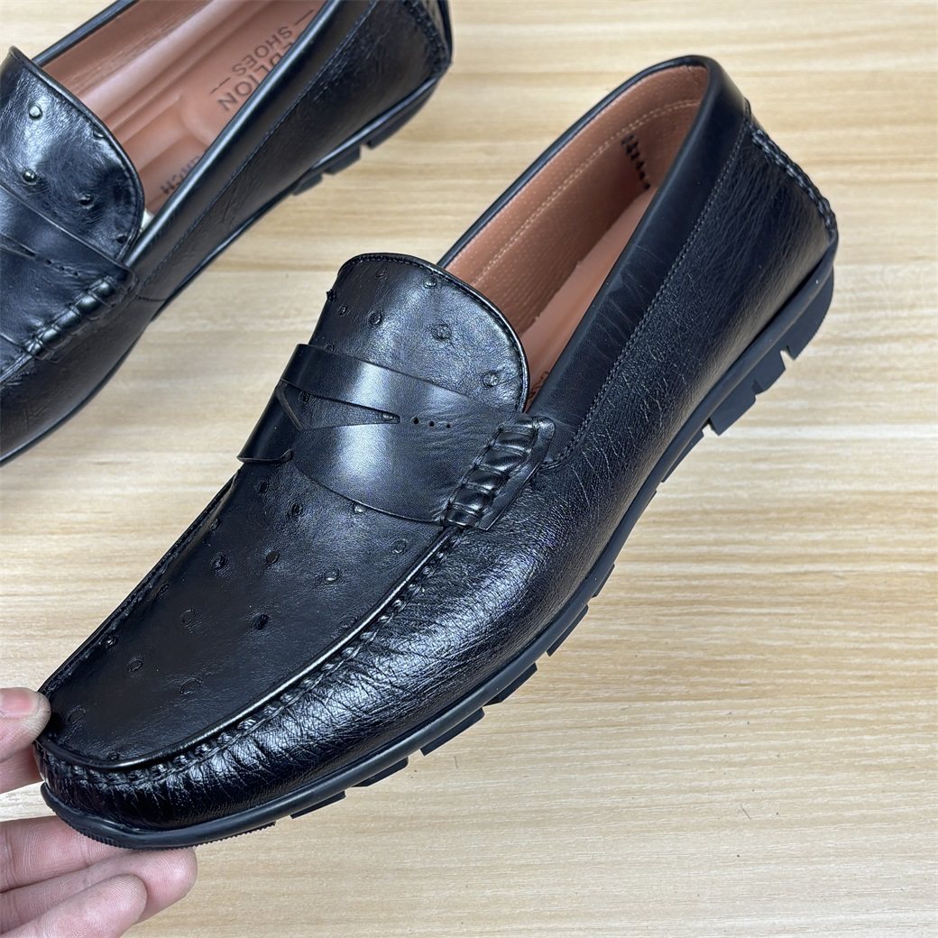 40码男鞋2025夏季新款软鸵鸟皮休闲豆豆皮鞋,淘宝优惠券,粉丝福利购,淘宝优惠卷