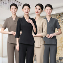 Autumn Winter New Beautician Work Clothes Womens High-end Beauty Salon Foot Bath Spa Club Spa Club Technician Suit Suit