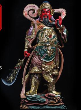 伽蓝韦陀菩萨左右护法佛像供奉摆件关公韦驮财神像居家用寺庙佛堂