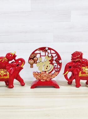 中式情侣象摆件客厅酒柜电视柜家居葫芦白菜饰品新婚礼物新婚礼品