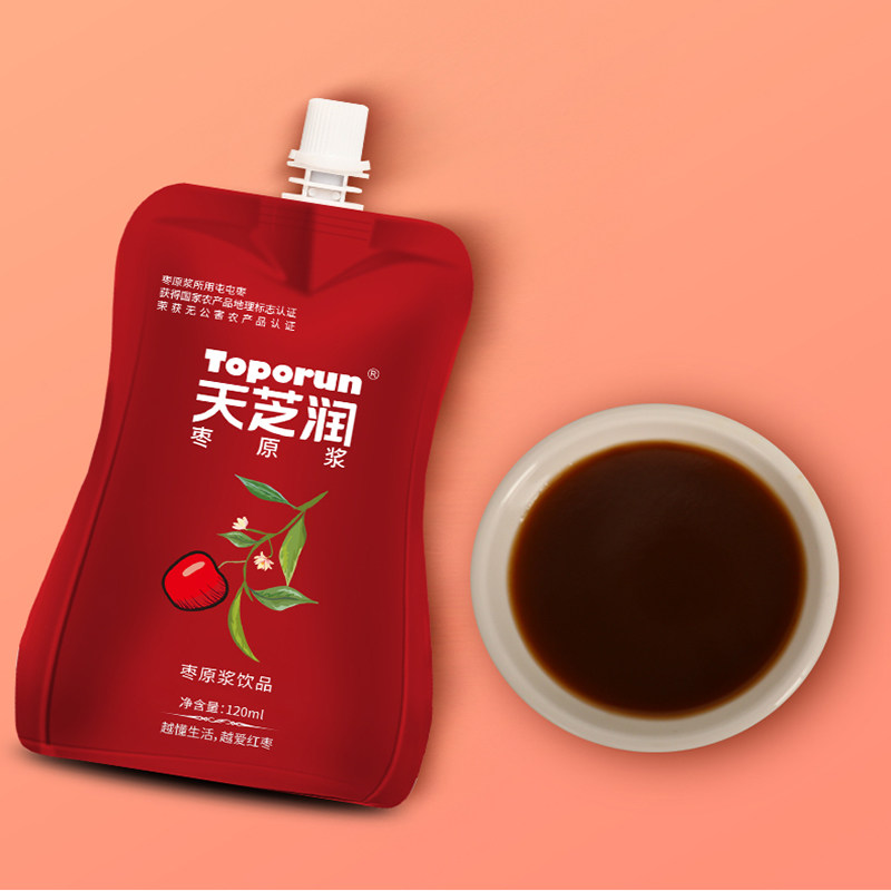 天芝润红枣原浆120ml*6袋纯果酱 toporun天芝润浓缩果蔬汁