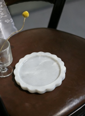 欧式天然大理石托盘酒店浴室摆件