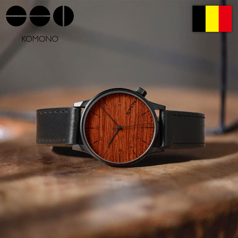 【木纹表盘】komono男士复古石英表 克莫诺欧美腕表