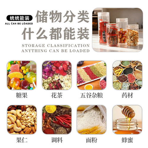 新款大口径麻烦罐透明塑料瓶带盖分装瓶茶叶罐82口径水晶盖整件装 - 图2