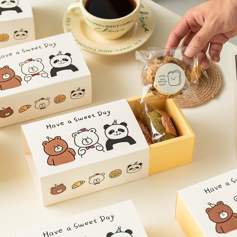 新款礼物可爱小熊抽屉盒打包盒烘焙雪花酥糖果空盒饼干司康包装盒,淘宝优惠券,粉丝福利购,淘宝优惠卷
