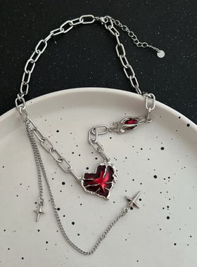 kansai红宝石爱心项链
