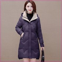 Even hat down clothes winter new loose jacket temperament elegant womens dress plus suede warm white duck down down clothes