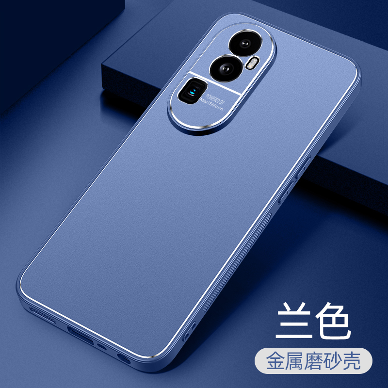 OPPOReno10手机壳PHW110金属硬壳poopreno10pro带磁吸支架opreno10pro+磨砂防摔全包PHU110高级感潮牌时尚男-图0