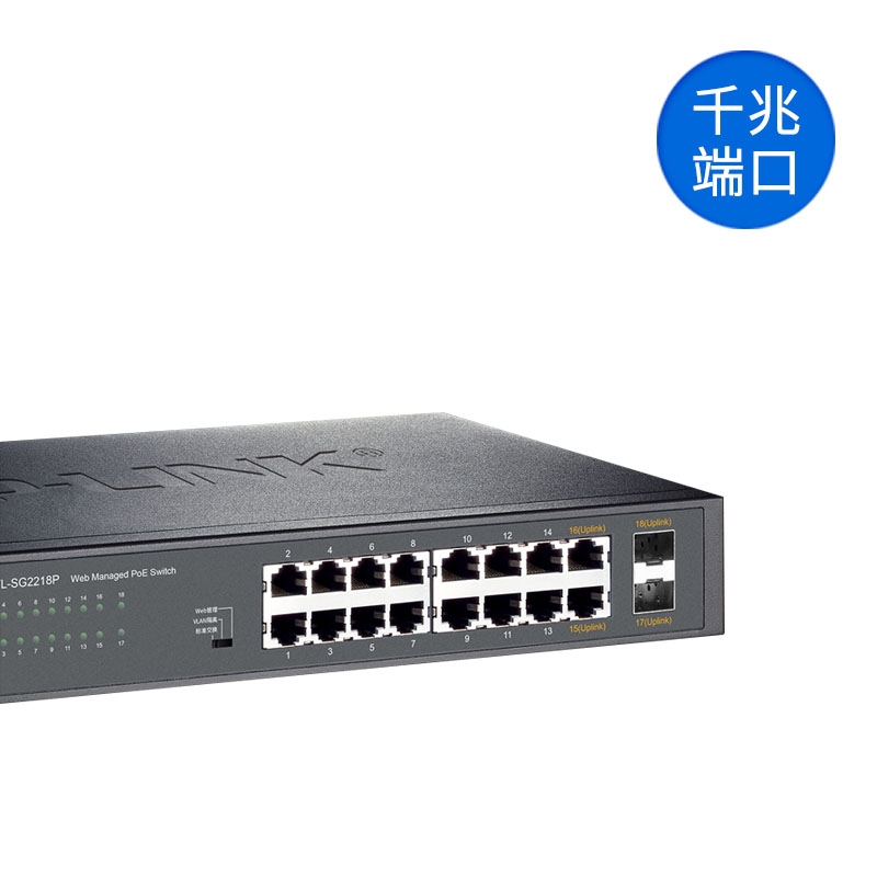 TP-LINK TL-SG2016MP/SG2218P全千兆16口POE无线AP监控专用交换机 - 图1