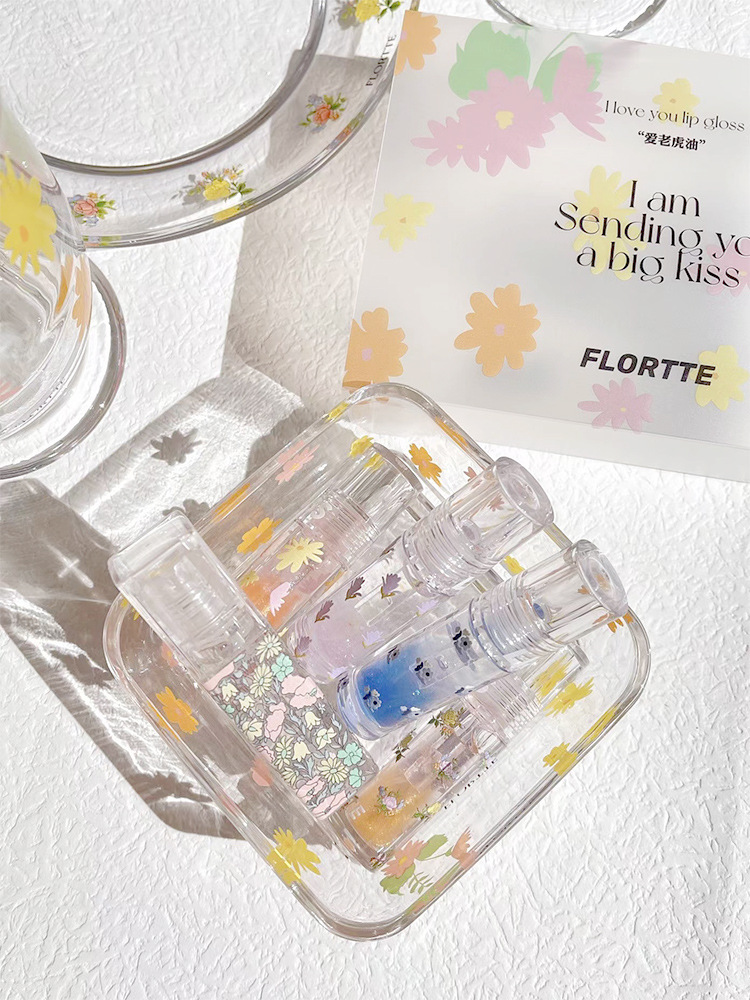 FLORTTE/花洛莉亚唇油爱老虎油唇釉透明玻璃唇蜜护唇油落利亚平价 - 图2