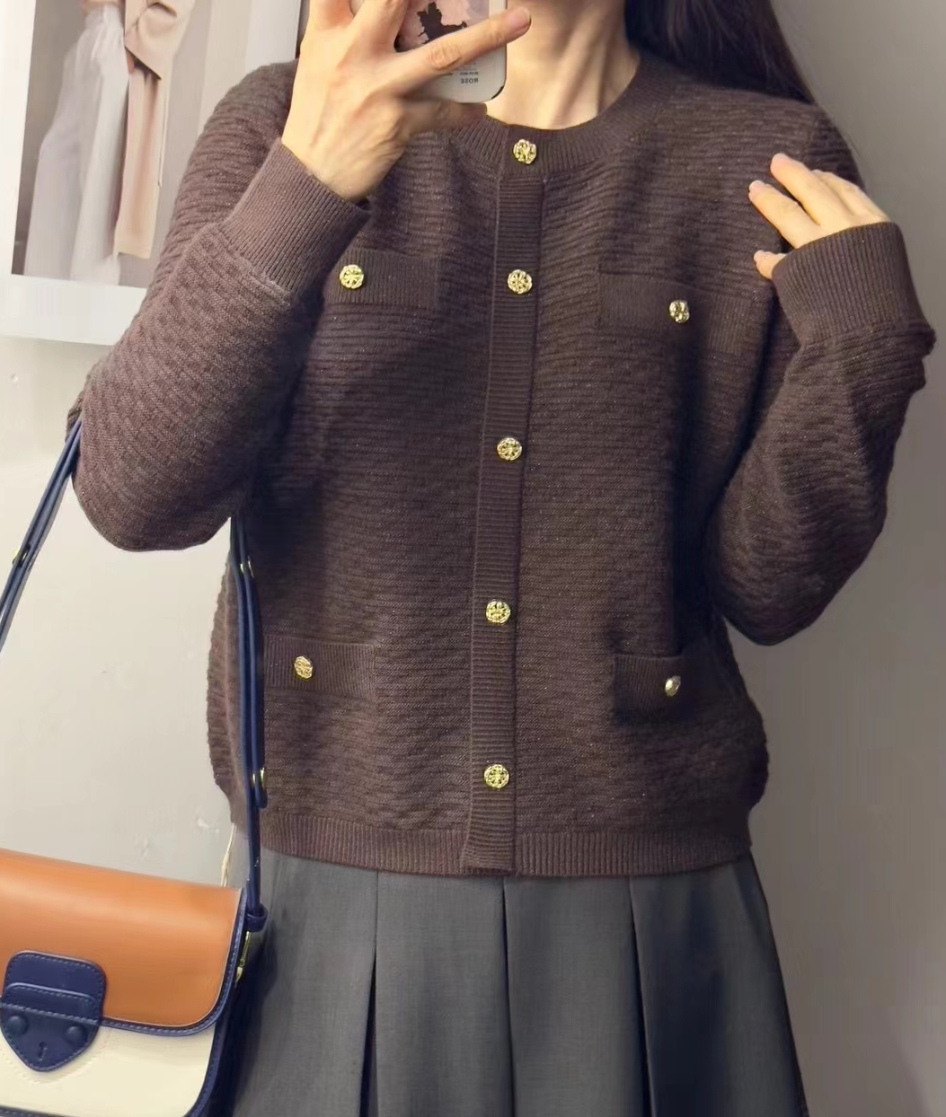 圣仕莲8121 气质OL小香风短款套头毛衣女显瘦针织衫上衣打底毛衫T - 图3