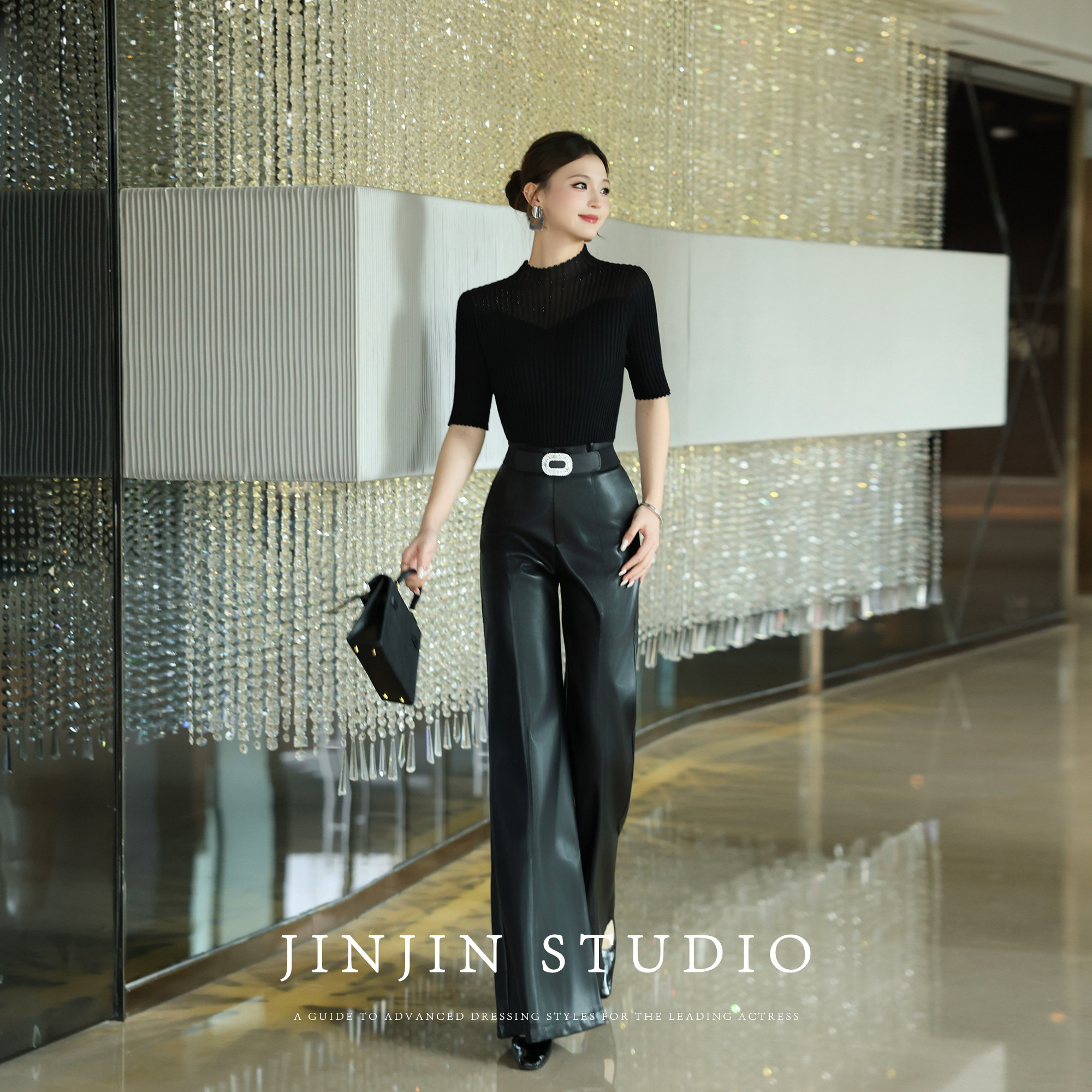 MD进进原创【T台女王】2025秋季新款时髦显腿长皮裤高腰休闲裤子,淘宝优惠券,粉丝福利购,淘宝优惠卷