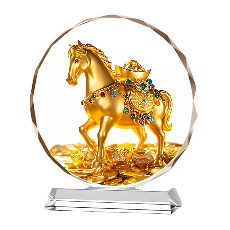生肖马招财马上有钱马年水晶摆件桌面装饰办公室风水摆件乔迁送礼,淘宝优惠券,粉丝福利购,淘宝优惠卷