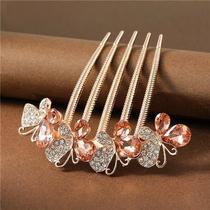 The store manager recommends the water drill hair comb butterfly hairpin rear brain spoon disc hair inserting comb female hairpin mother-in-law head flower hair clip ancient