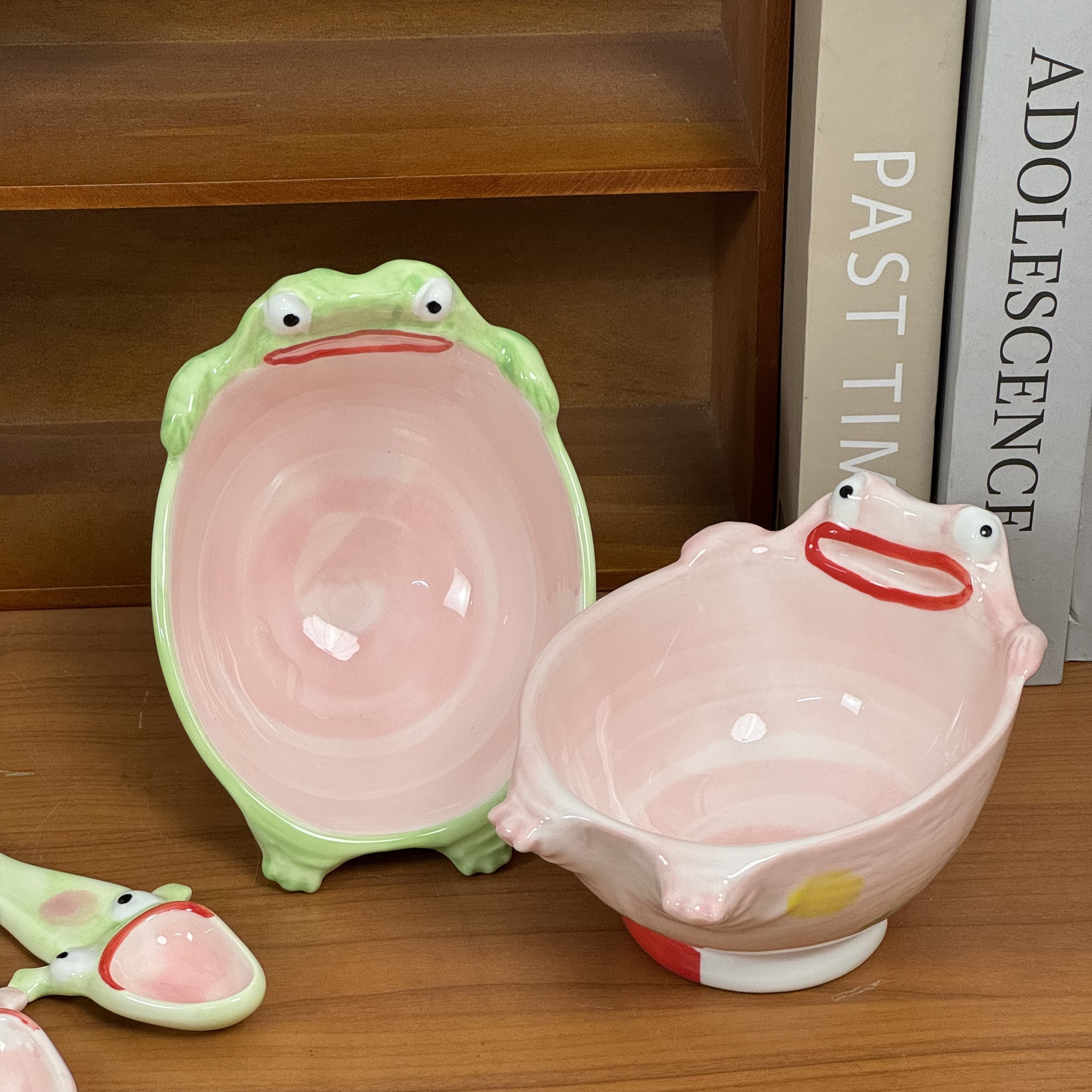 创意搞怪青蛙陶瓷碗家用吃饭碗高颜值汤碗沙拉碗送礼生日礼物送人