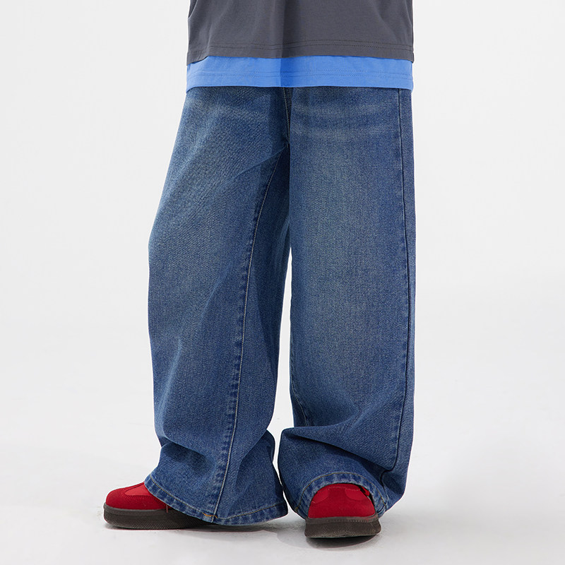 植木童装男童裤子2025新款秋冬中大童做旧水洗直筒牛仔裤儿童裤子,淘宝优惠券,粉丝福利购,淘宝优惠卷