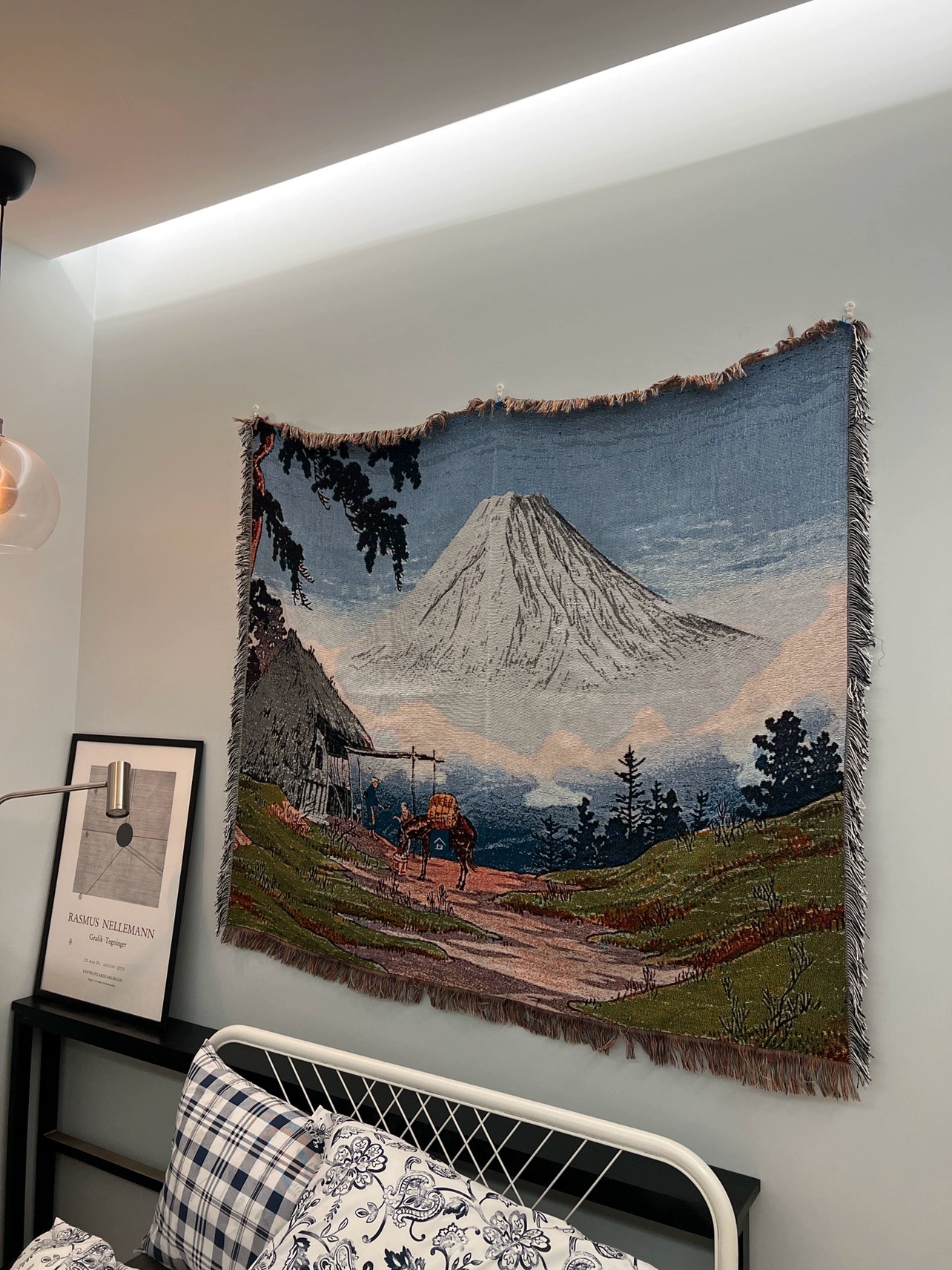 外贸订单高桥松亭富士山浮世绘沙发毯日式料理居酒屋挂毯装饰毯横 - 图1