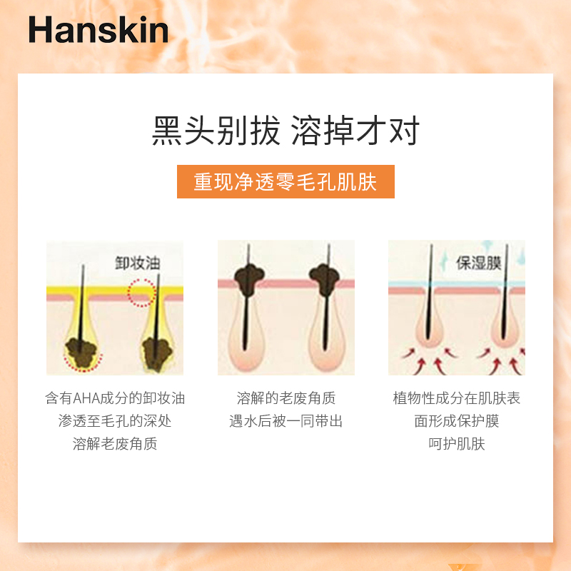 HANSKIN/韩斯清温和卸妆油深层清洁眼唇脸部深层清洁干皮去溶黑头-图2