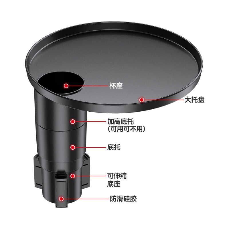 车载小茶台水杯架汽车悬浮桌板车内副驾驶中控台托盘圆形餐桌通用,淘宝优惠券,粉丝福利购,淘宝优惠卷