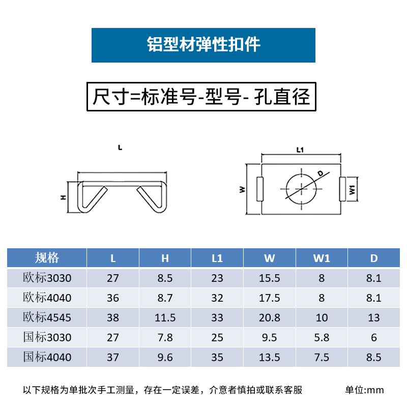 铝型材弹性扣件欧标型材配件30/40/45框架组件内置连接件碟型扣件-图1