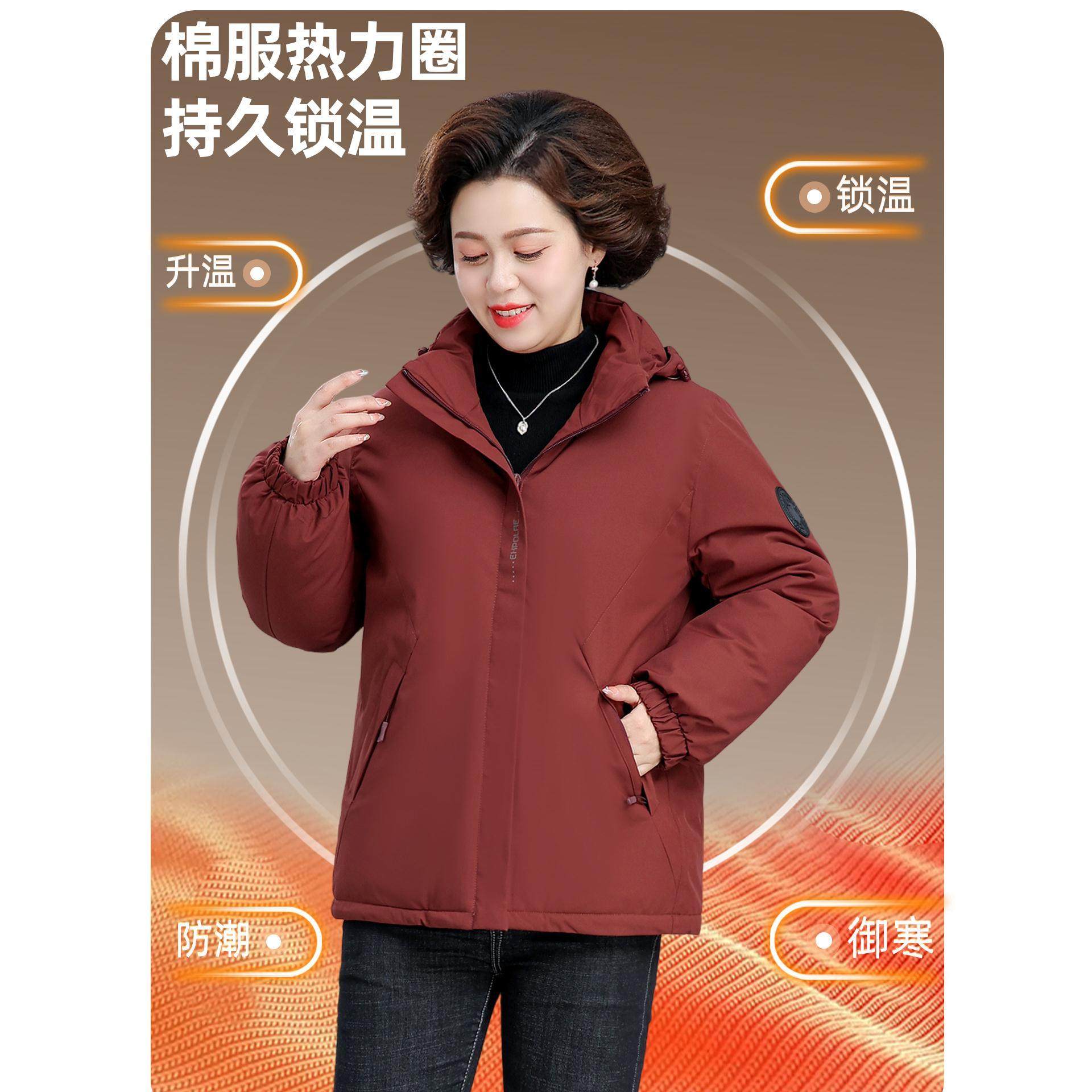 妈妈冬装新款派克服外套加厚羽绒棉服保暖中老年人秋冬棉衣棉袄女,淘宝优惠券,粉丝福利购,淘宝优惠卷