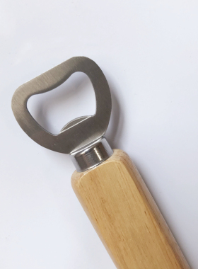 不锈钢实木手柄开盖啤酒瓶冰箱贴