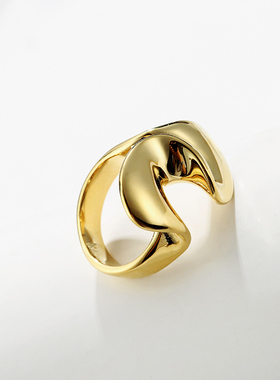 品牌设计款创意花朵扭片戒指大气