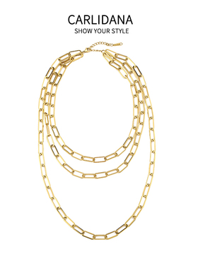 三层项链INS风时尚大气极简钢