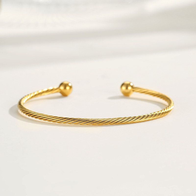 ipg18k金设计钢索造型软开口手镯 carlidana卡丽丹娜手镯