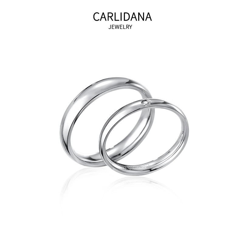 对戒ipg18k金镀玫瑰金简约情侣戒指 carlidana卡丽丹娜戒指/指环