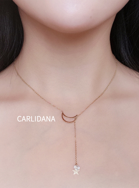 星星月亮金欧风网配饰日韩项链